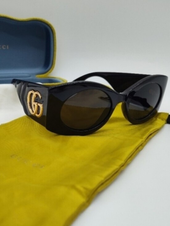 GUCCI Oversized GG Logo Sunglasses Black Gold GG0810S FULL INCLUSION + COA main image 6